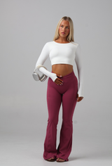 Not so Basic Long Sleeve Crop - White