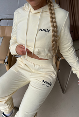 Butter Cream Crop Hoodie