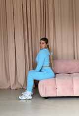 Baby Blue Crop Hoodie