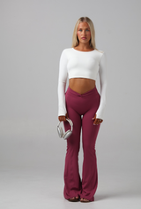 Not so Basic Long Sleeve Crop - White