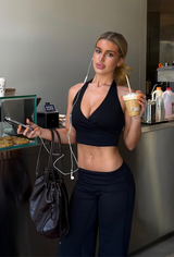 Black Fold Over Wide Leg Pants