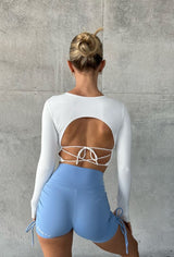 Not so Basic Long Sleeve Crop - White