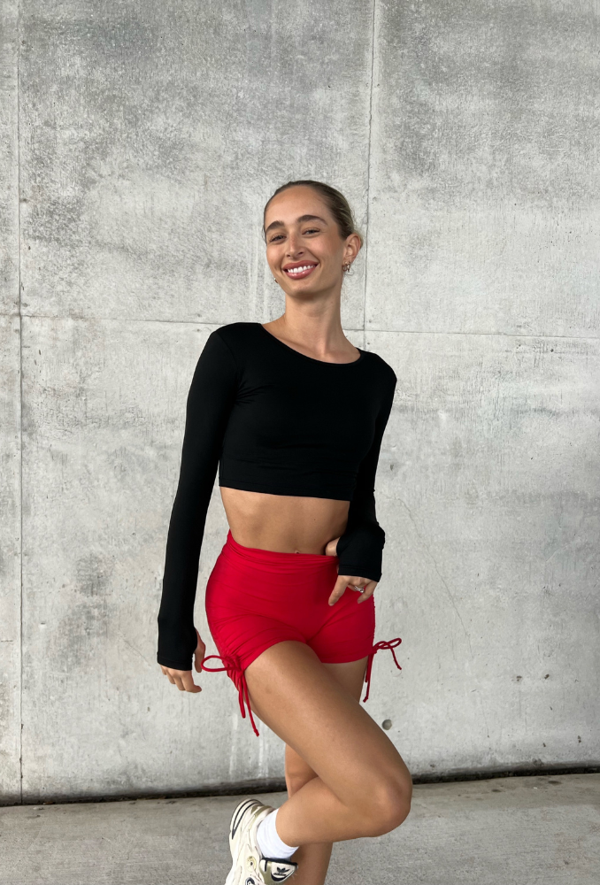 Not so Basic Long Sleeve Crop - Black