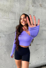 Lavender Long Sleeve Crop