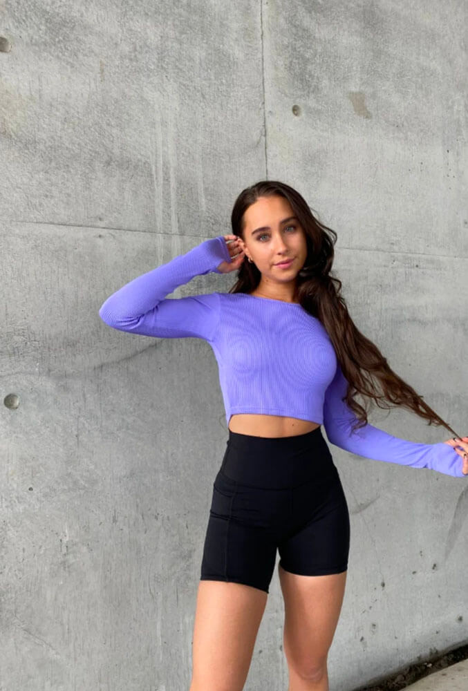 Lavender Long Sleeve Crop