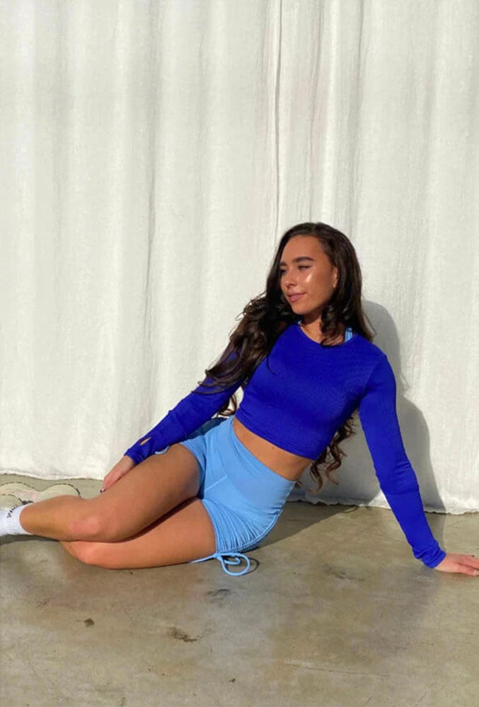 Royal Blue Long Sleeve Crop